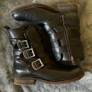 Frye Shearling Moto boots